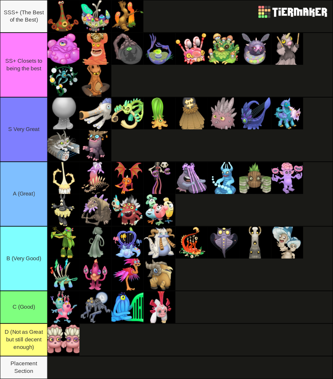 My singing monsters monsters Tier List (Community Rankings) - TierMaker