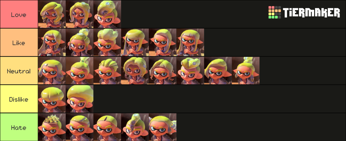 Splatoon 3 Hairstyles Tier List (Community Rankings) - TierMaker