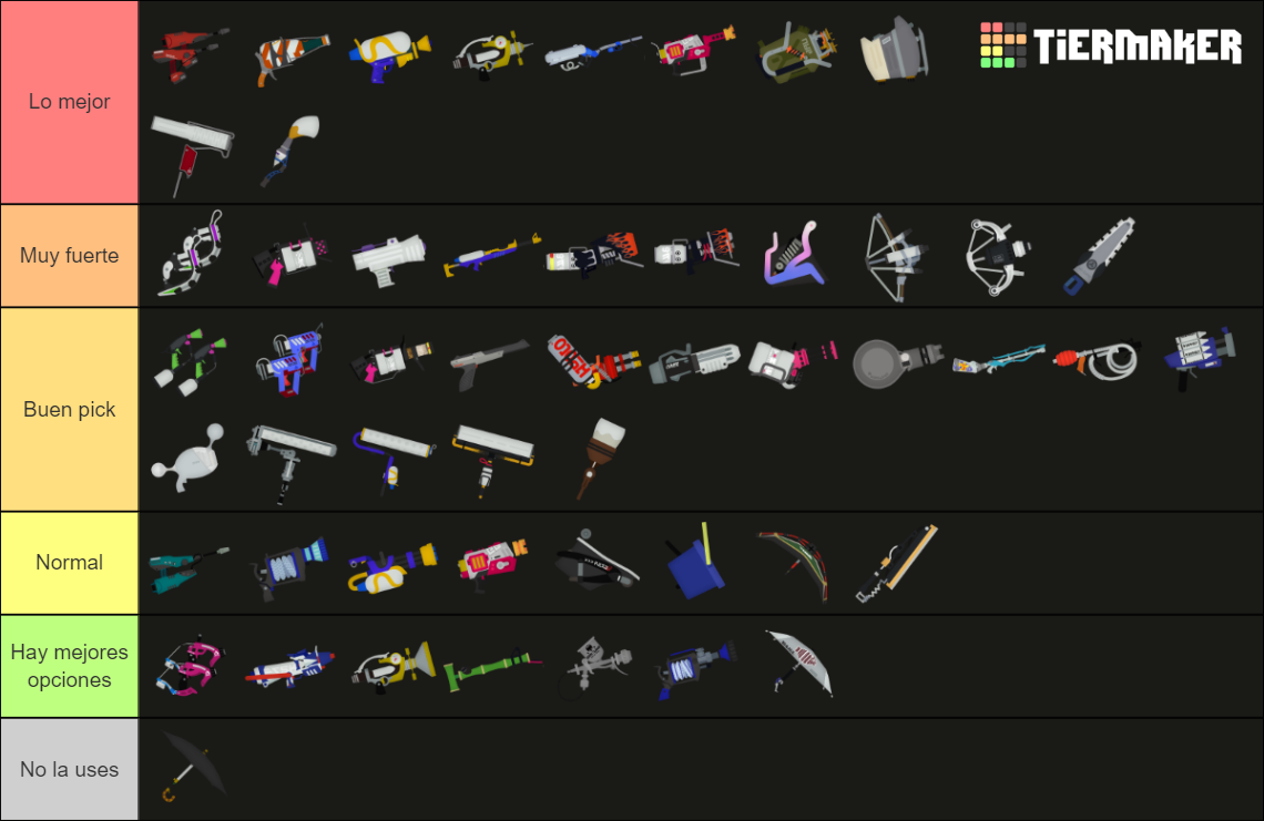 Splatoon Weapon Tier List (Community Rankings) - TierMaker