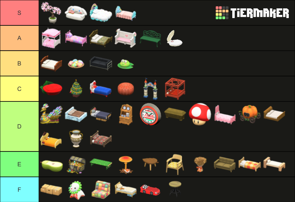 ACNH Furniture Series (+2.0) Tier List Rankings) TierMaker