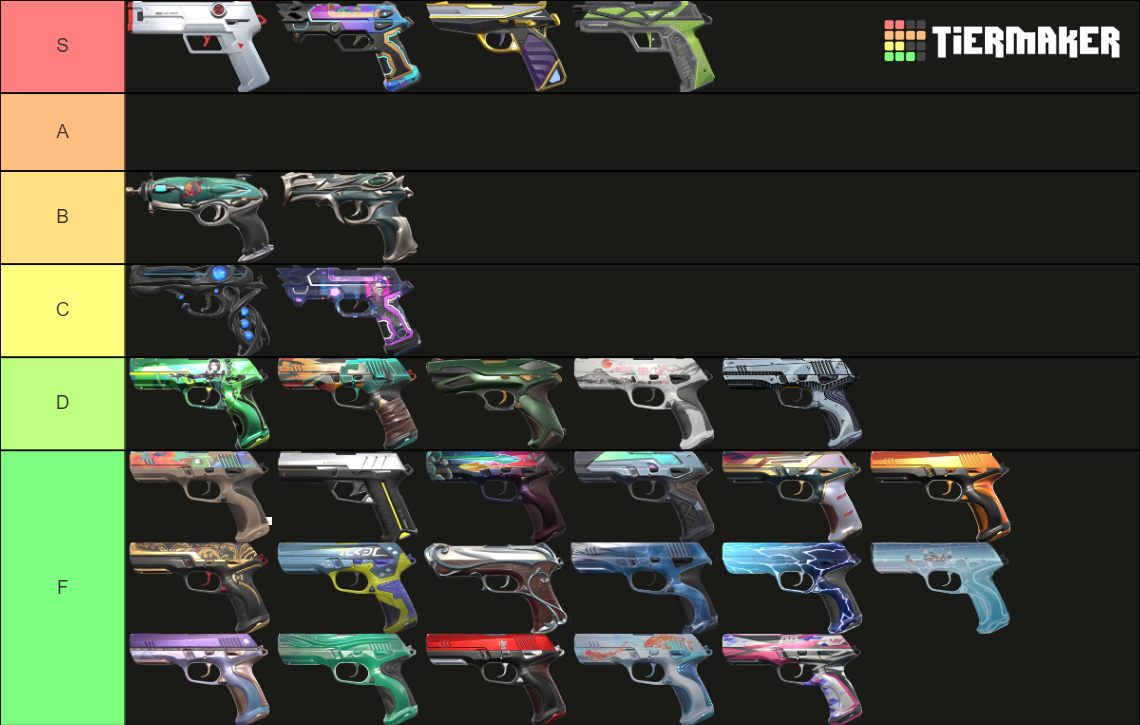 Valorant Classic Skins (December 2022) Tier List Rankings) TierMaker
