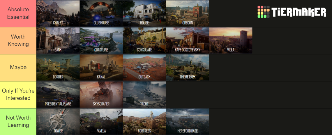 Rainbow Six Siege Maps Tier List (Community Rankings) - TierMaker