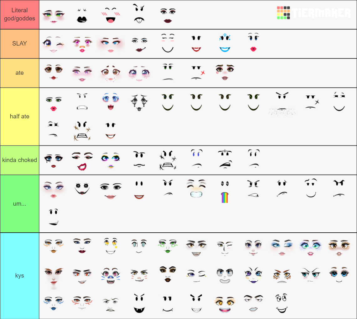 All Roblox Model Barbie Faces Tier List Community Rankings Tiermaker