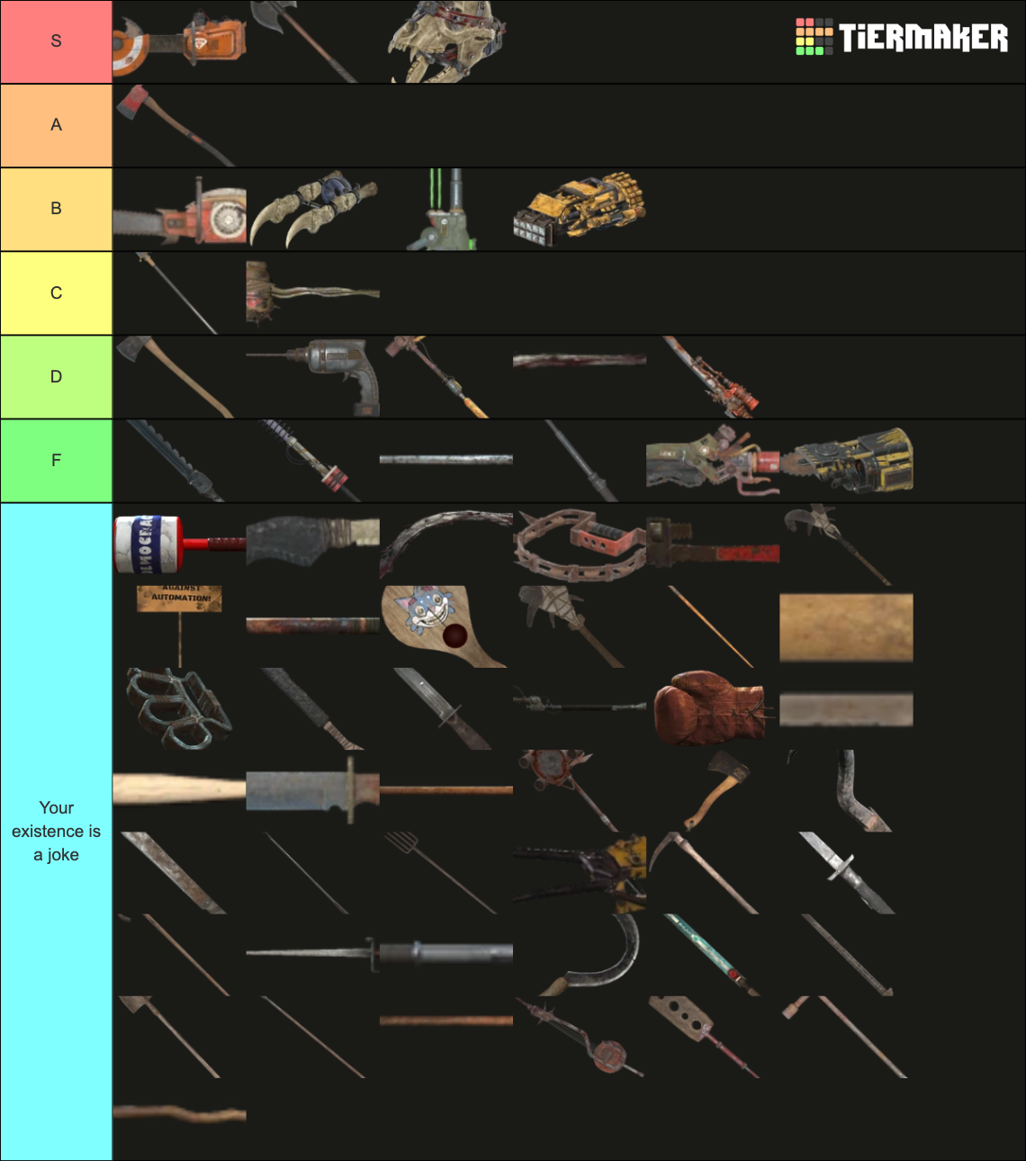 Fallout 76 Melee Weapons V1 Tier List Community Rankings TierMaker   Fallout 76 Melee Weapons V1 15401727 1677692883 