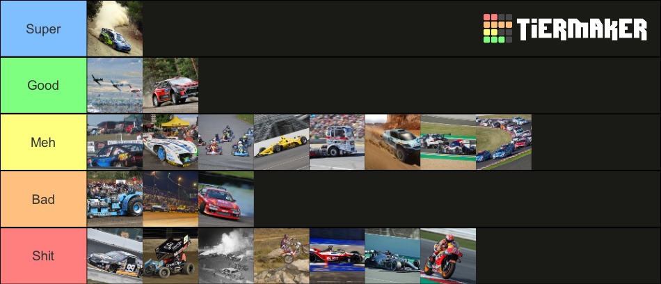 The Ultimate Motorsports Tierlist Tier List (Community Rankings ...