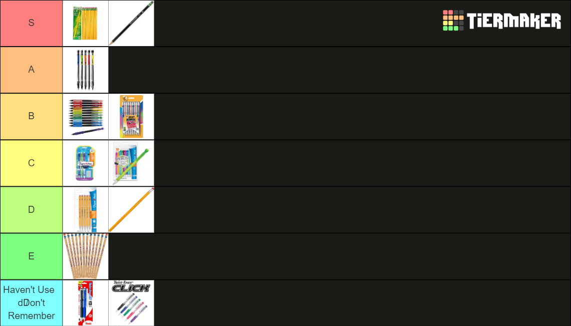 School Pencils Tier List Rankings) TierMaker