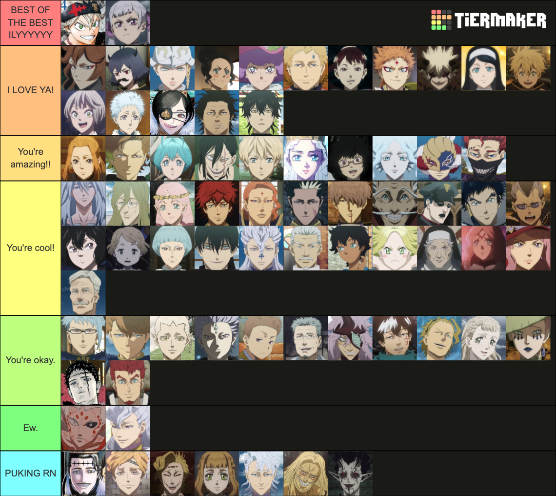 All Black Clover Characters (Ep. 170) Tier List (Community Rankings ...