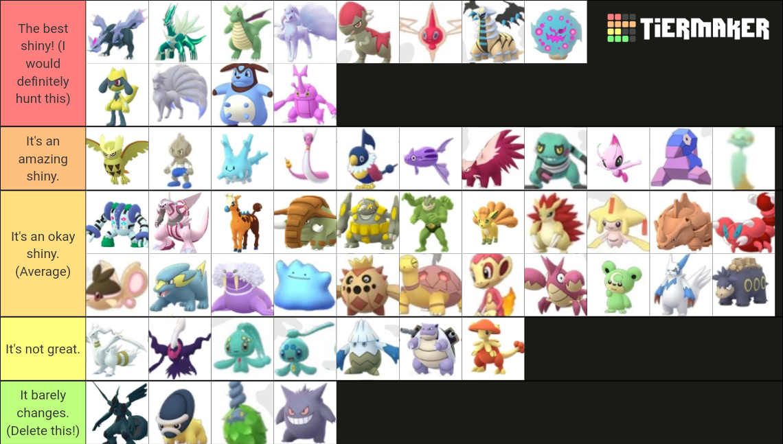 Shiny Pokémon! Tier List (Community Rankings) - TierMaker