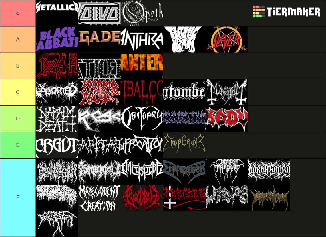 Metal Band Logos Tier List Community Rankings Tiermaker Metal Band Logos Tier List Community Rankings Tiermaker