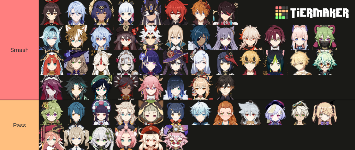 Genshin Smash or Pass Tier List (Community Rankings) - TierMaker