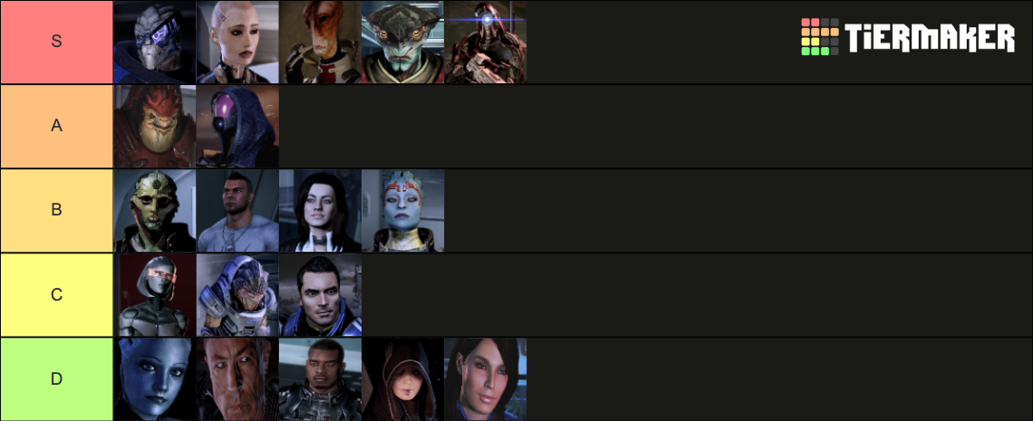 Mass Effect Squadmates Tier List (Community Rankings) - TierMaker