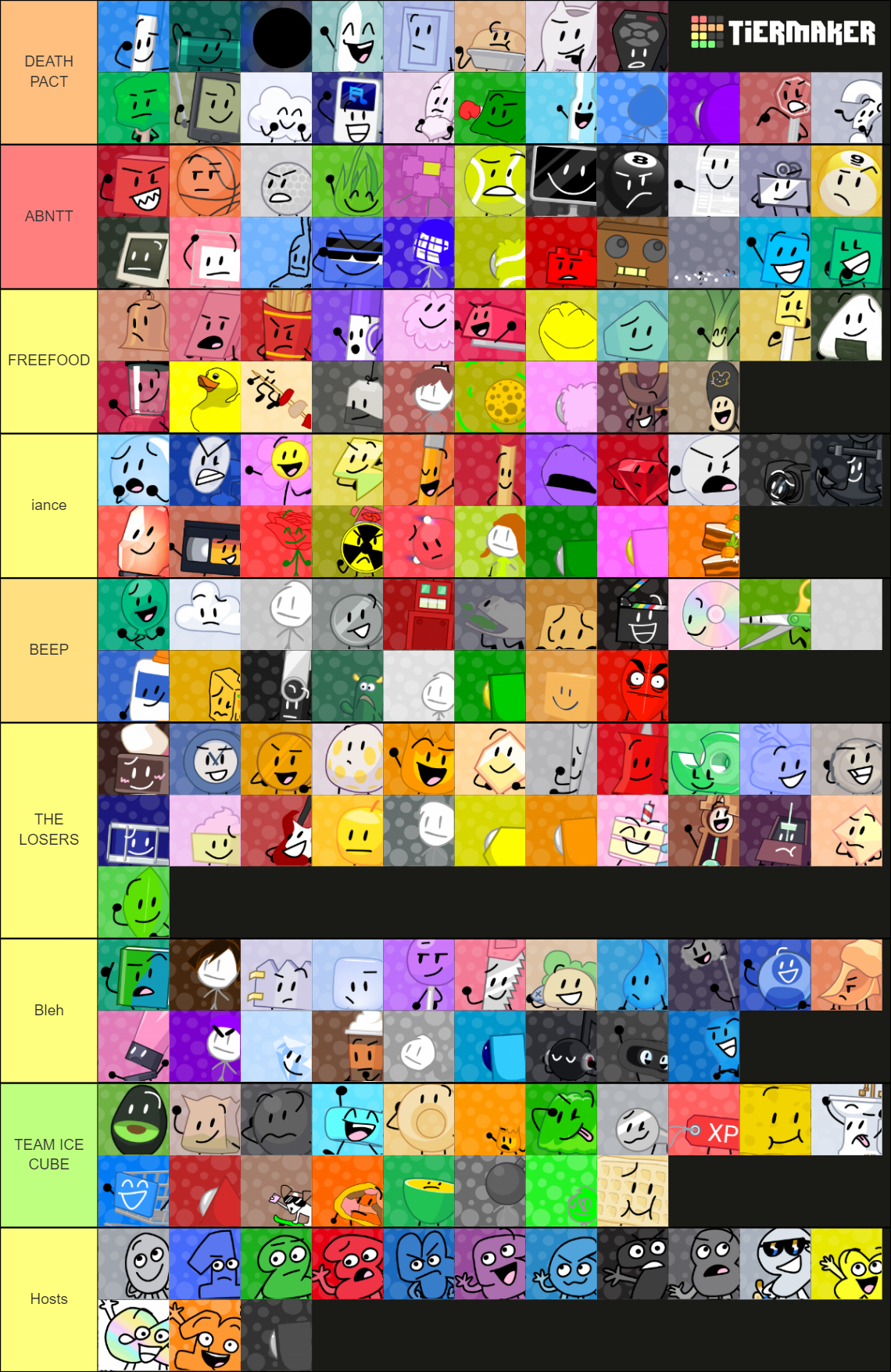 BFB fan-made Icons by pen-cap updated again Tier List (Community ...