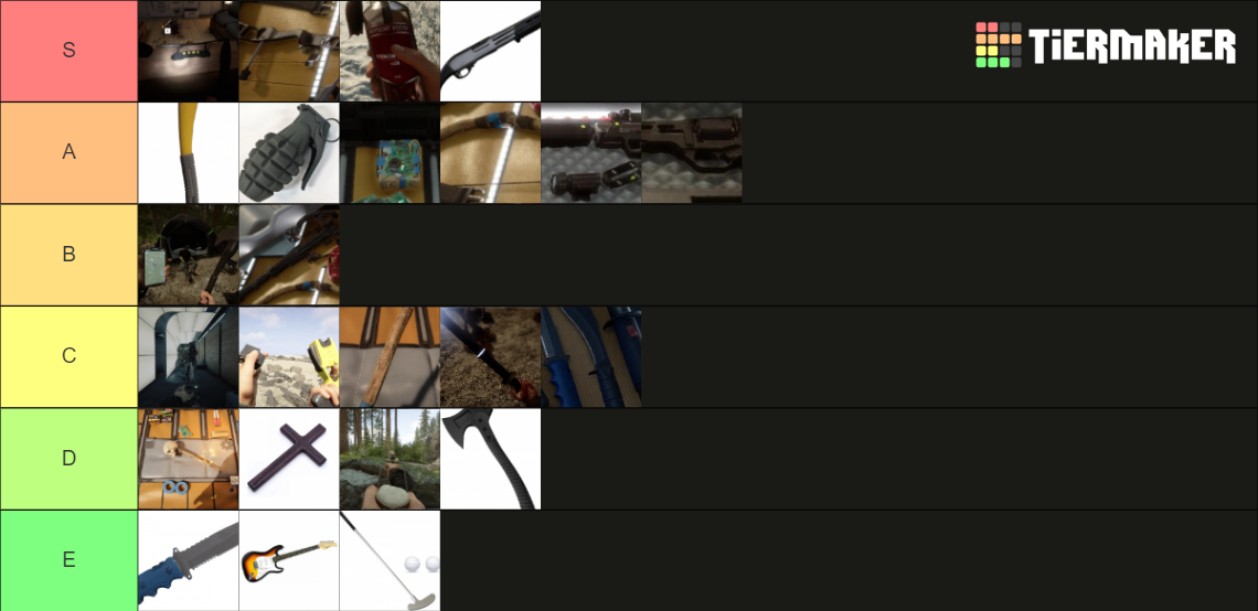 weapon tier list sons of the forest