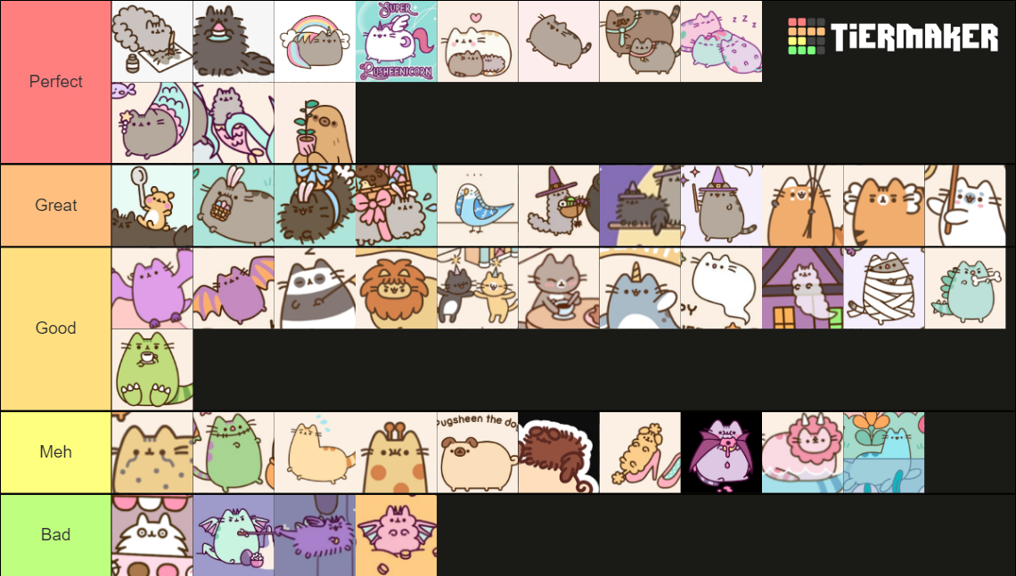Pusheen Character Ranking Tier List (Community Rankings) - TierMaker