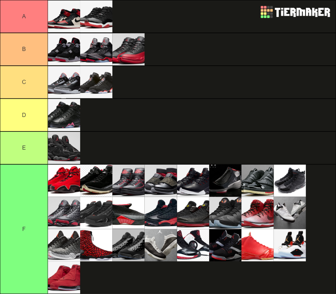 Jordan Shoes (1-33) Tier List (Community Rankings) - TierMaker