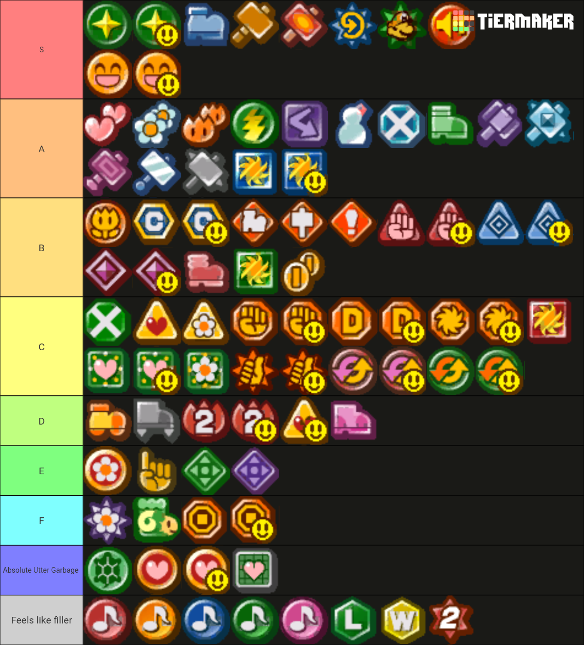 Paper Mario TTYD Badges Tier List (Community Rankings) - TierMaker