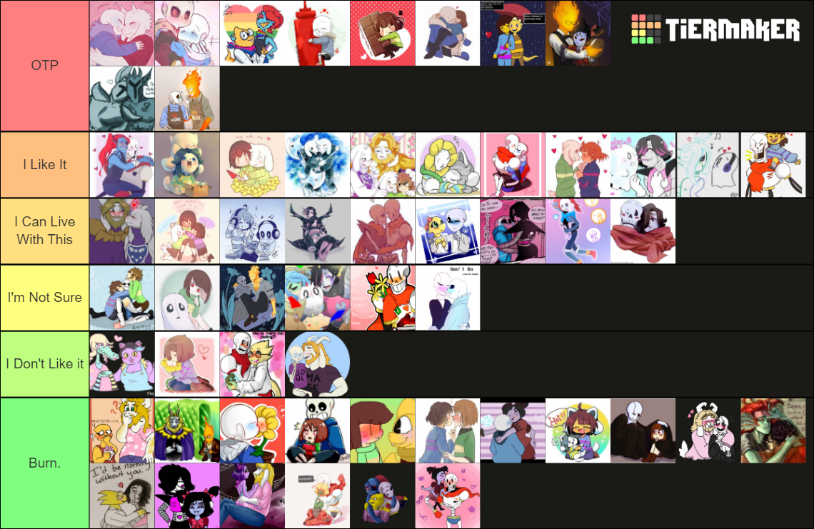 Rate All Undertale Ships (No Aus) Tier List (Community Rankings ...