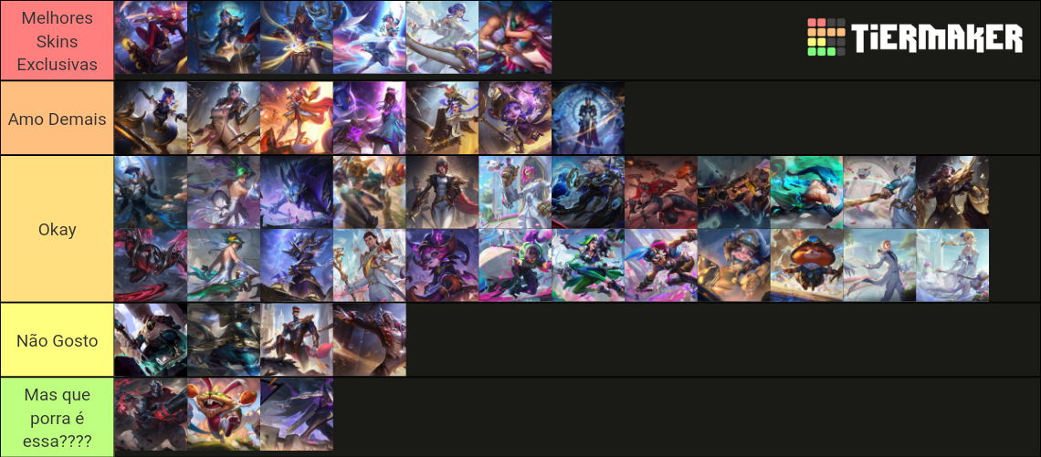 Skins Exclusivas do Wild Rift Tier List Rankings) TierMaker