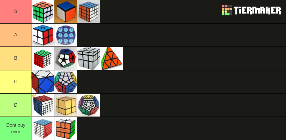 All cubes Tier List Rankings) TierMaker