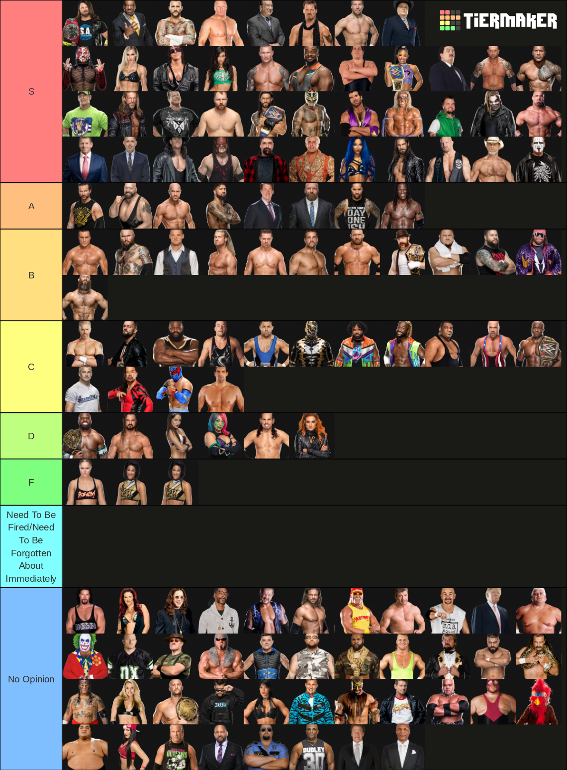 Ultimate WWE Tier List (Community Rankings) - TierMaker