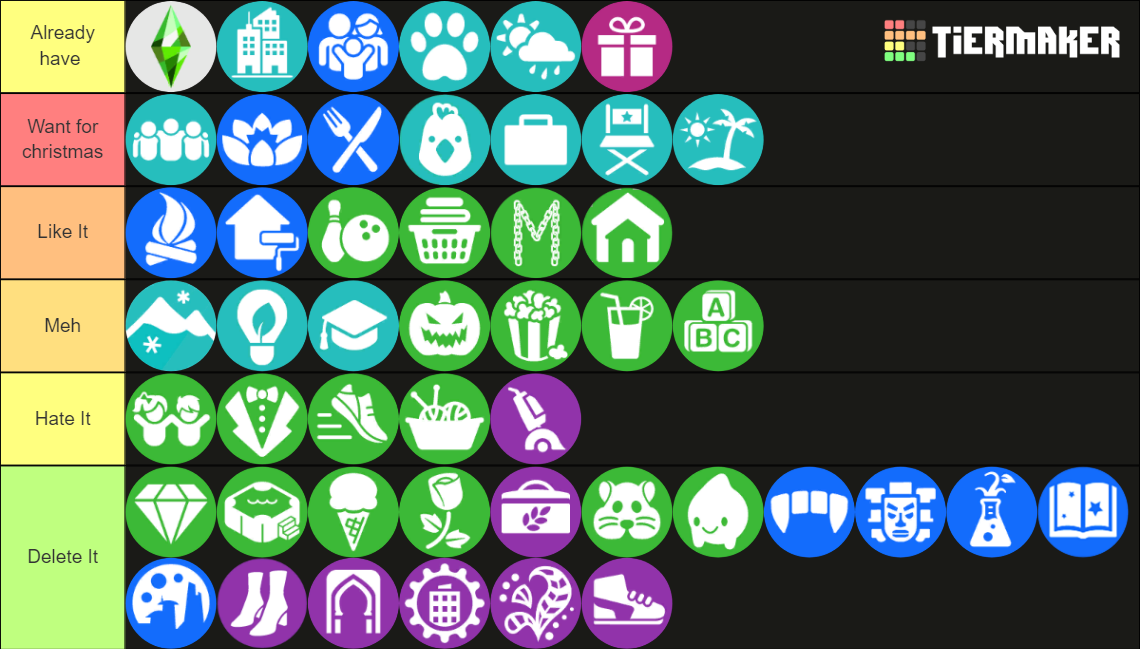 The Sims 4 (All Packs) 2021 Tier List (Community Rankings) - TierMaker