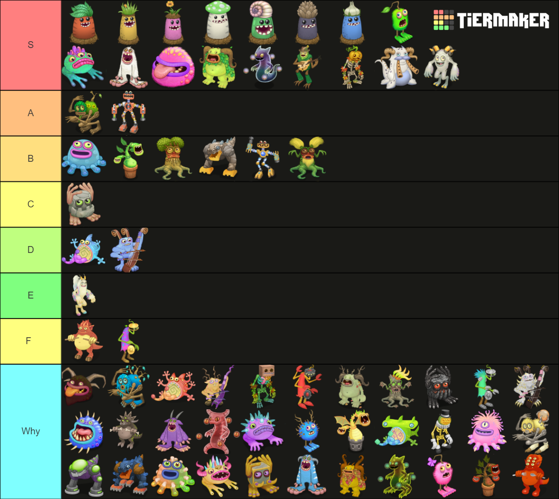 My Singing Monsters Plant Island monster Tier List (Community Rankings ...