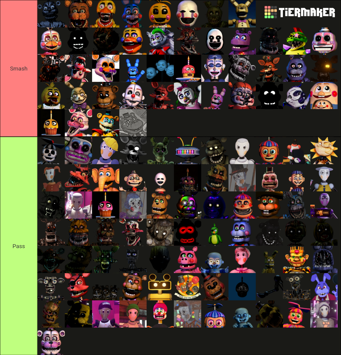 fnaf-smash-or-pass-tier-list-community-rankings-tiermaker