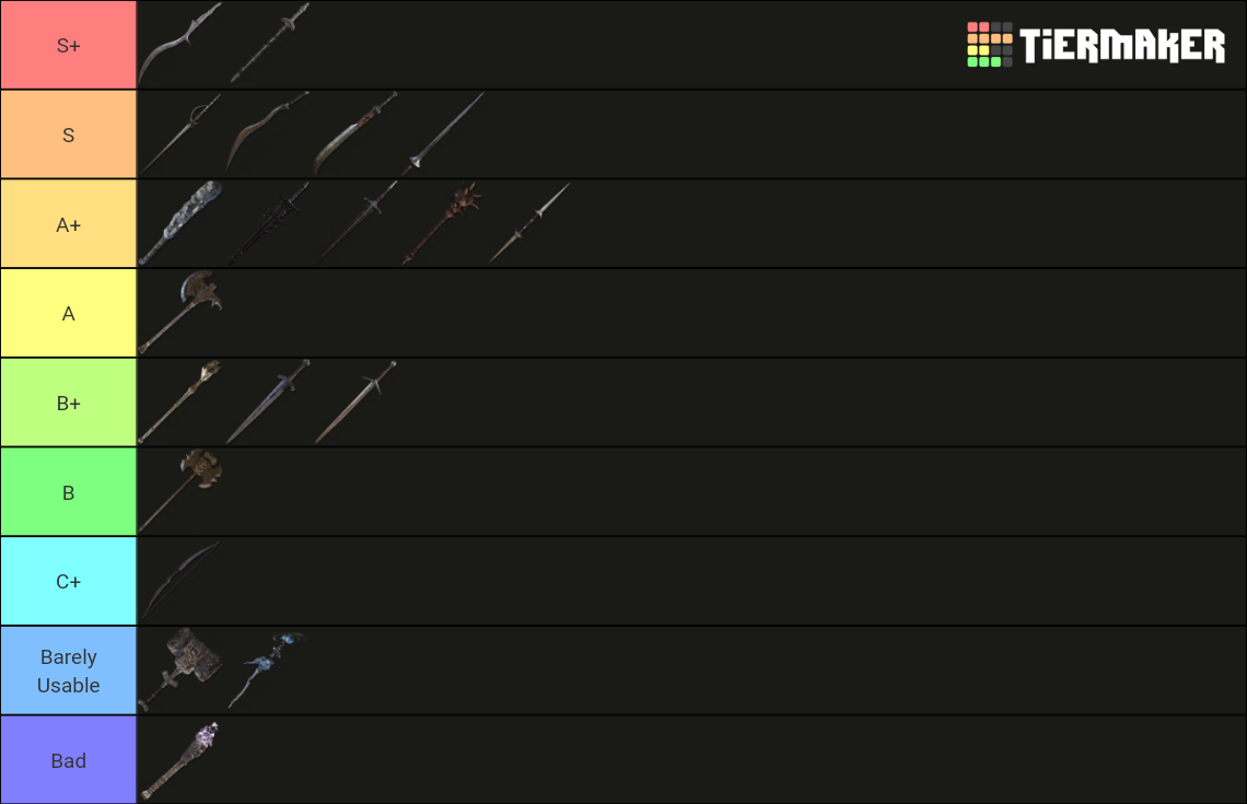 Elden Ring PvP Weapons Tier List (Community Rankings) - TierMaker