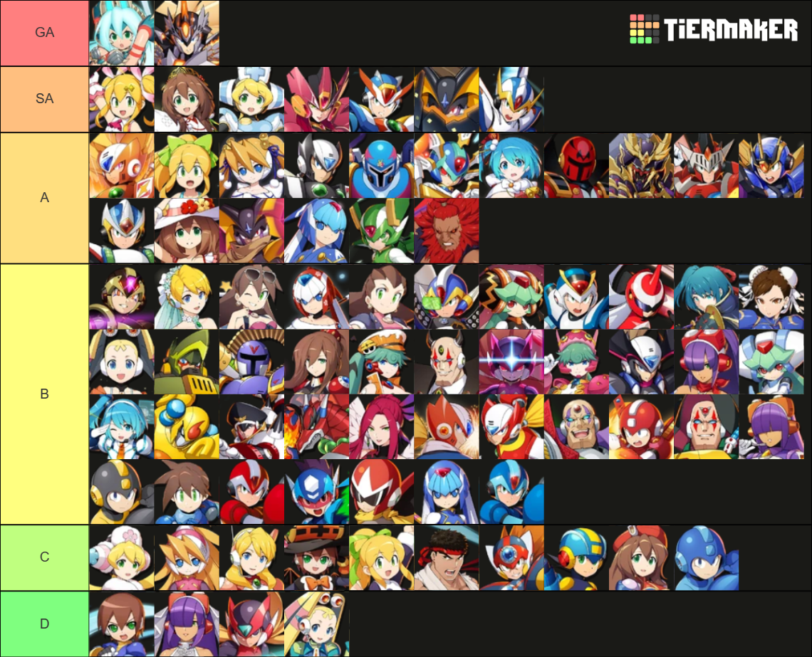 ROCKMAN X DIVE(Korean) 2022.12.13 (PvE) Tier List Rankings