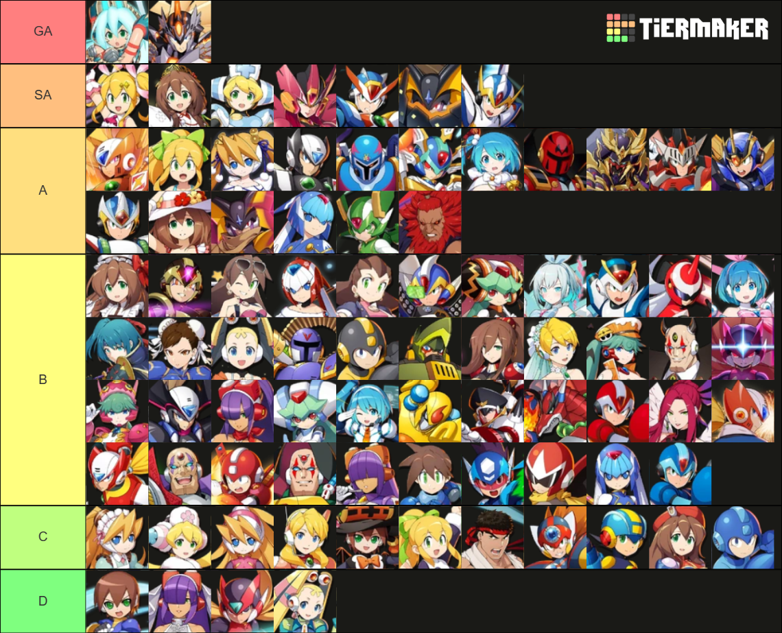 ROCKMAN X DIVE(Korean) 2022.12.13 (PvE) Tier List Rankings