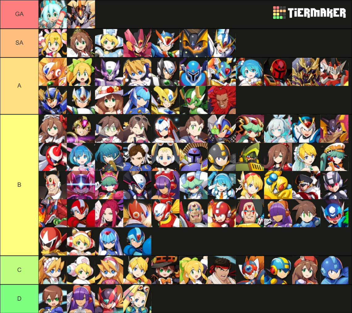 ROCKMAN X DIVE(Korean) 2022.12.13 (PvE) Tier List Rankings