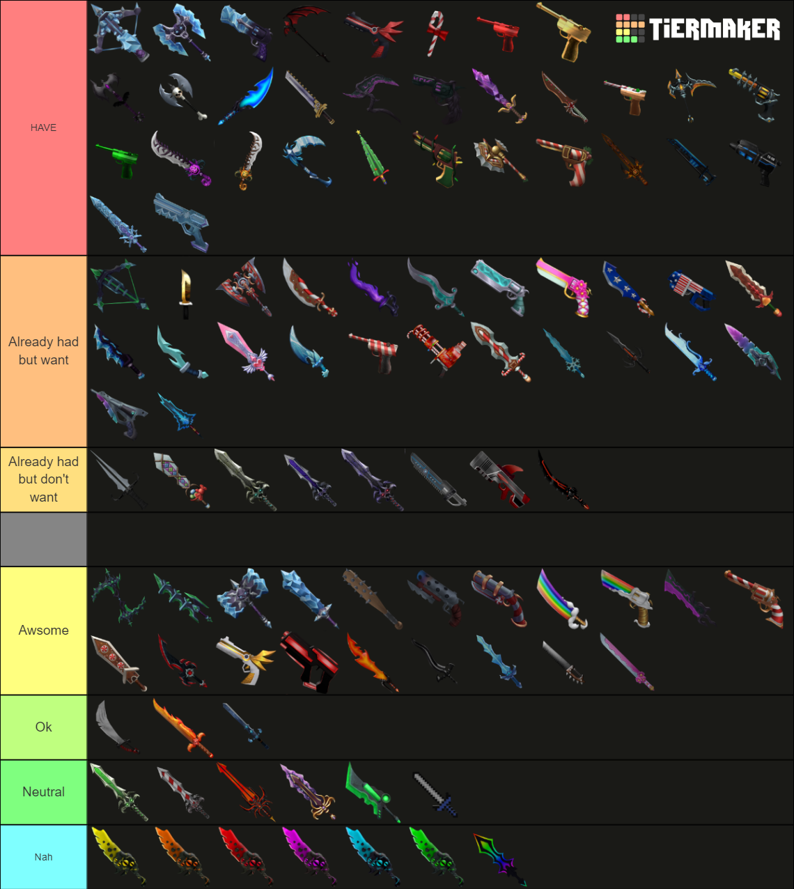 MM2 Godly/Ancients Tier List (Community Rankings) - TierMaker