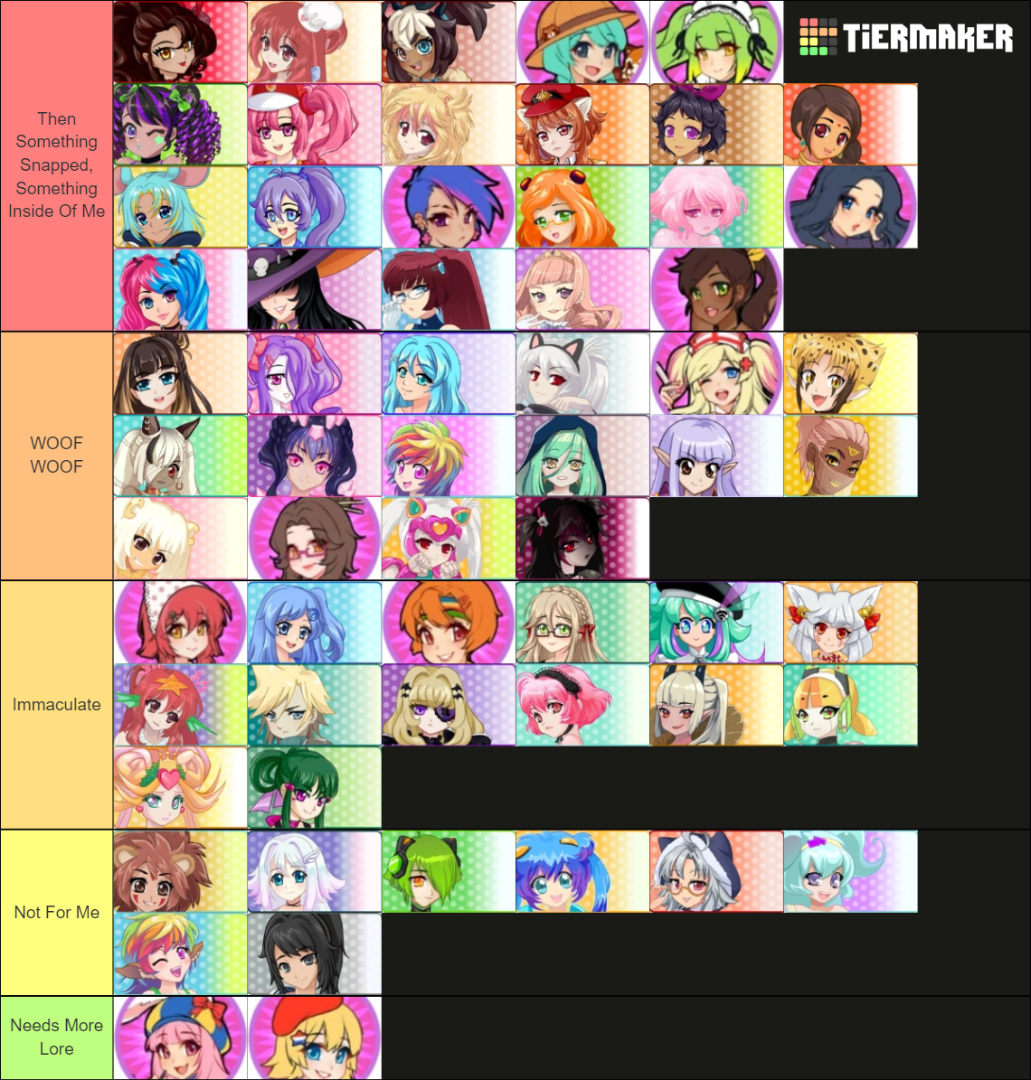 Crush Crush Gals Tier List Rankings) TierMaker