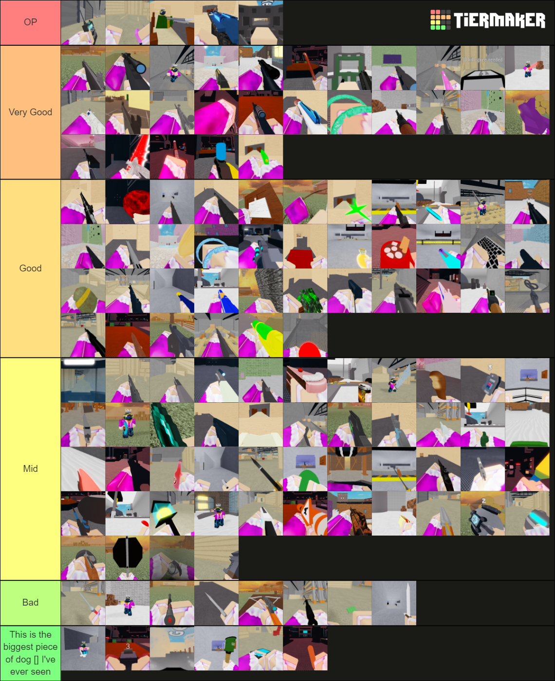 Roblox Randomizer Weapons Utilities Tier List Community Rankings