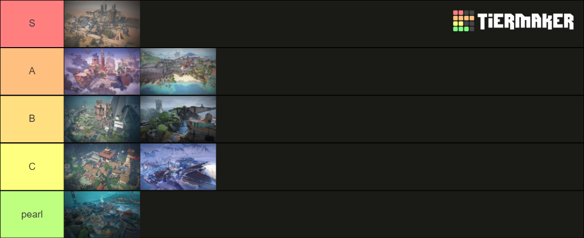 Valorant Maps INCLUDES PEARL Tier List Community Rankings TierMaker   Valorant Maps Includes Pearl 54596 1671235867 