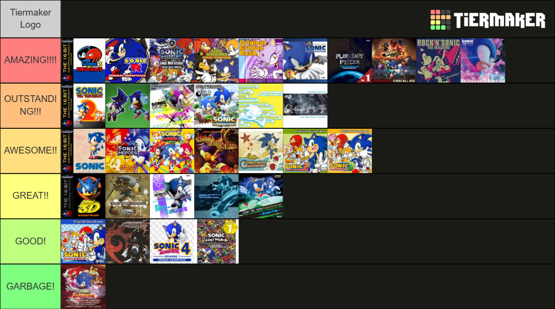 Sonic Soundtrack Tier List Community Rankings TierMaker