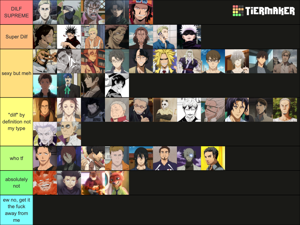 anime dilfs Tier List (Community Rankings) - TierMaker