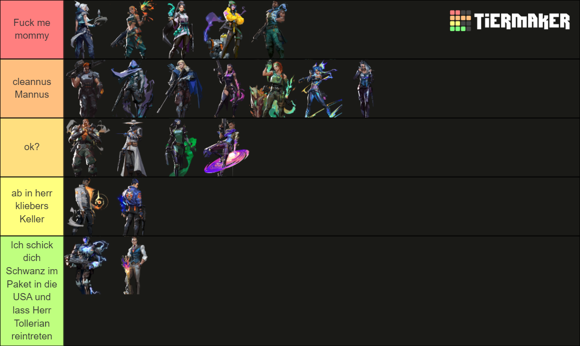 VALORANT Agents (up to Harbor) Tier List (Community Rankings) - TierMaker