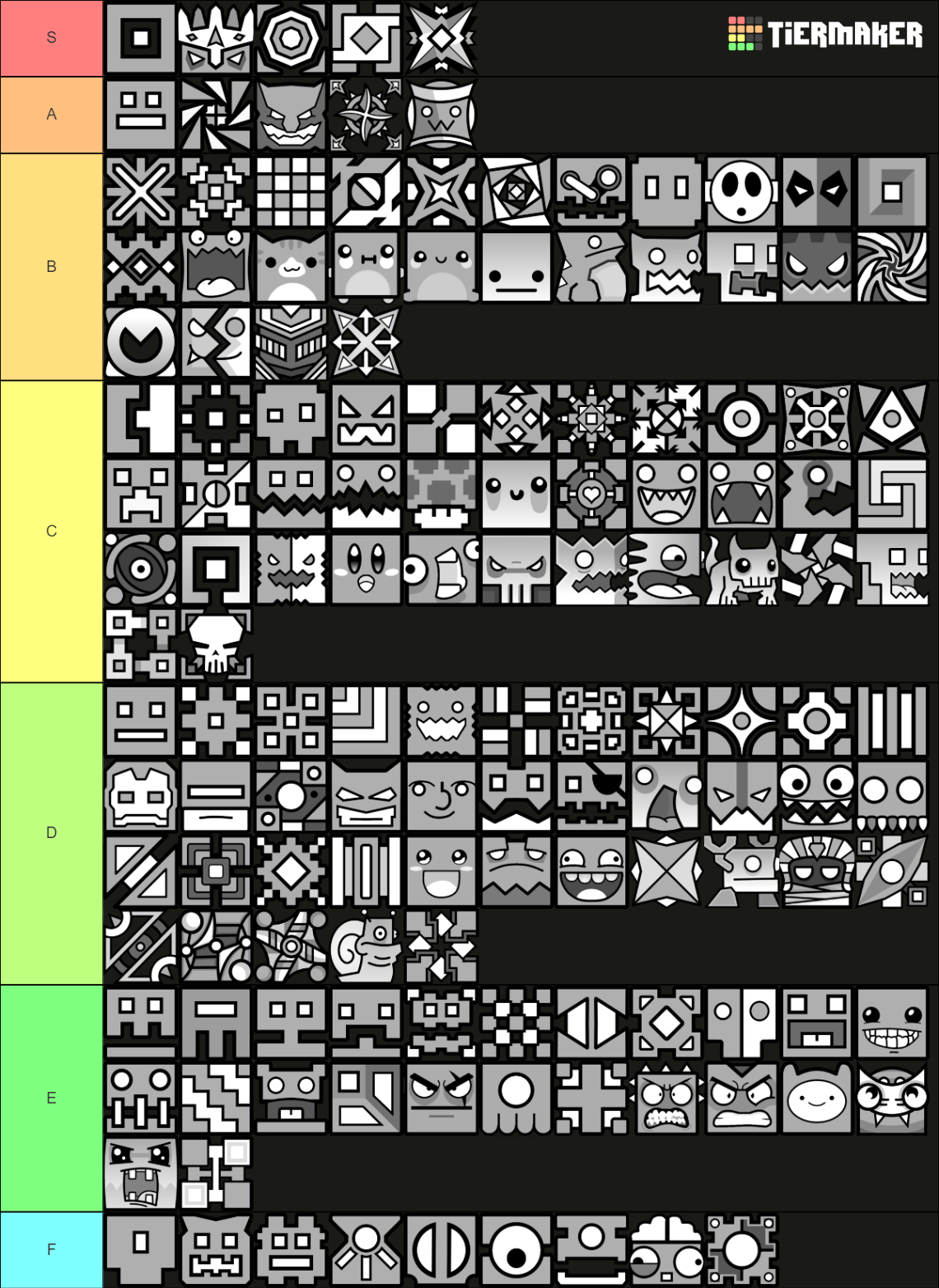 geometry-dash-all-icons-tier-list-community-rankings-tiermaker