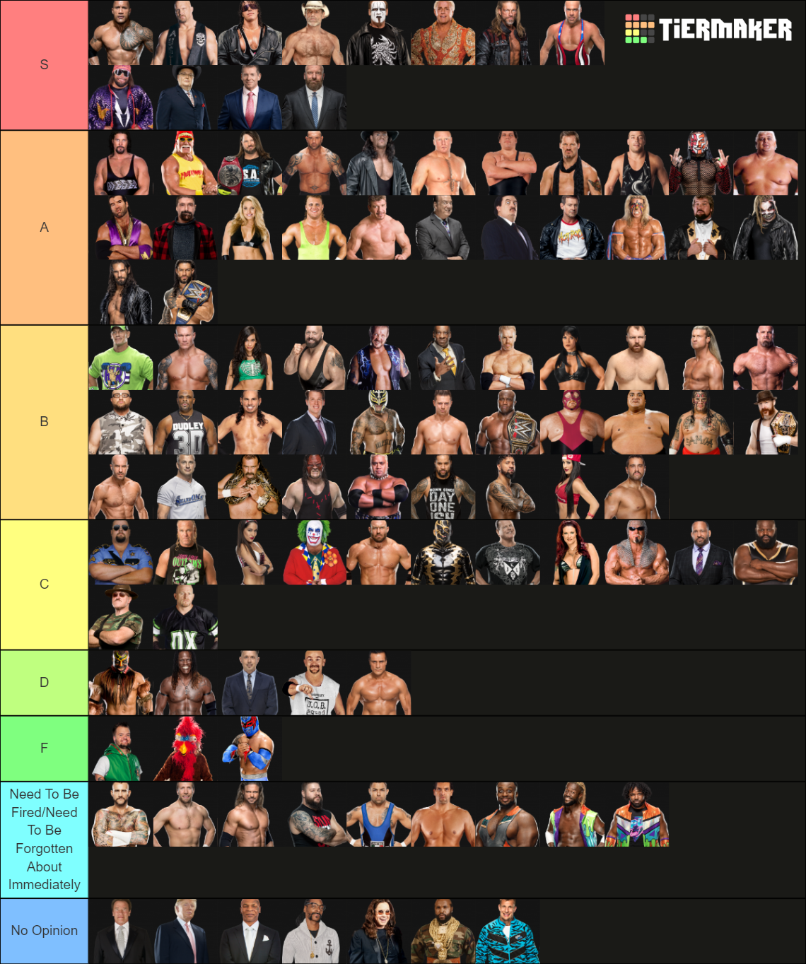 Ultimate WWE Tier List (Community Rankings) - TierMaker