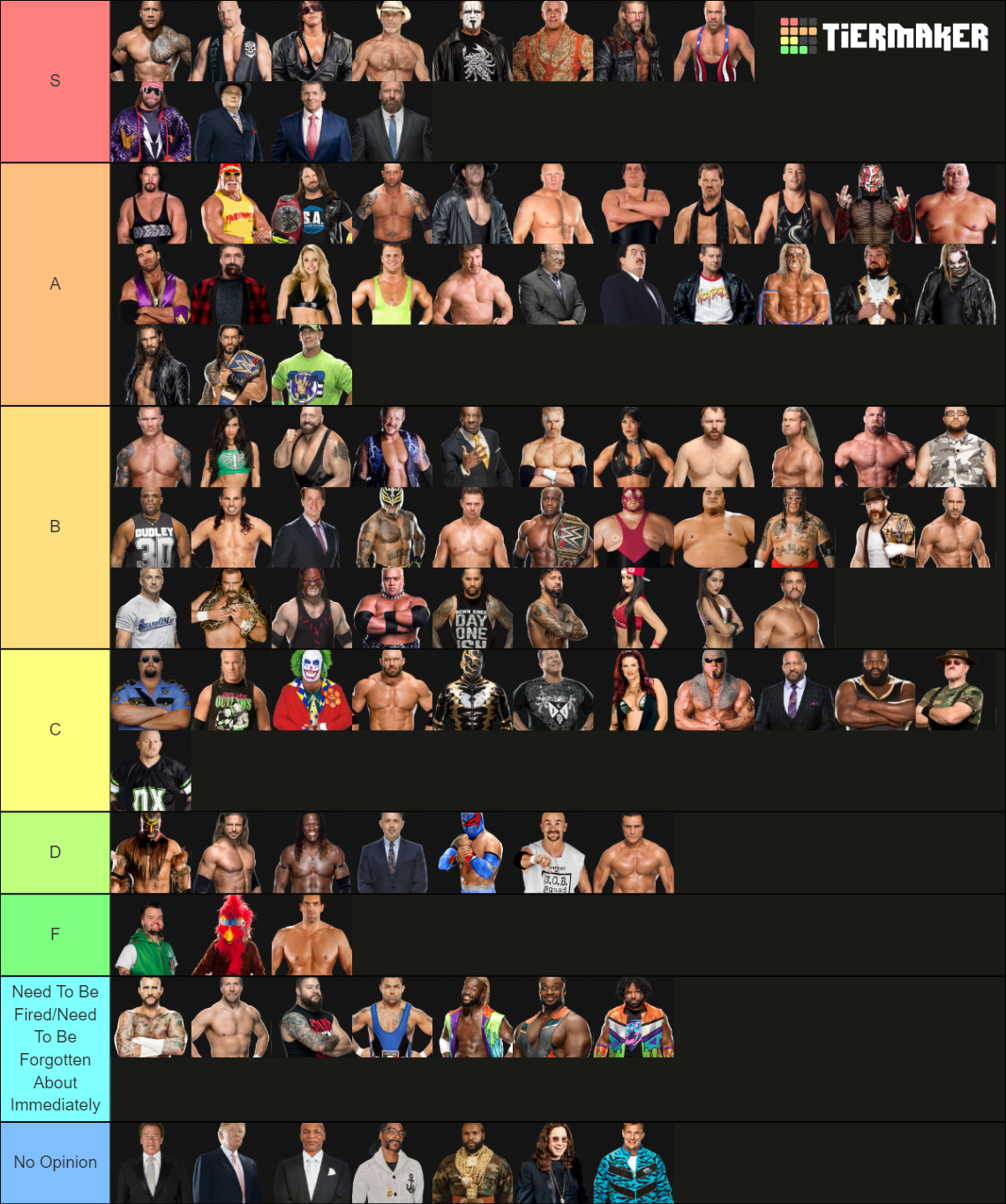 Ultimate WWE Tier List Community Rankings TierMaker