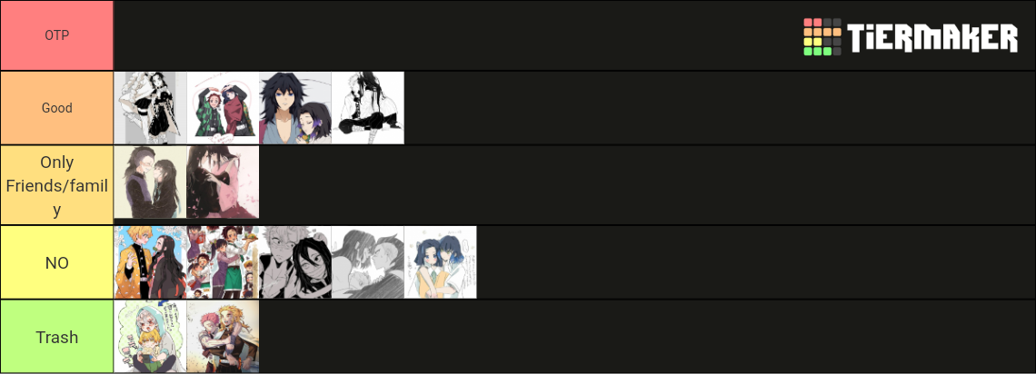 Kimetsu no Yaiba ships Tier List (Community Rankings) - TierMaker