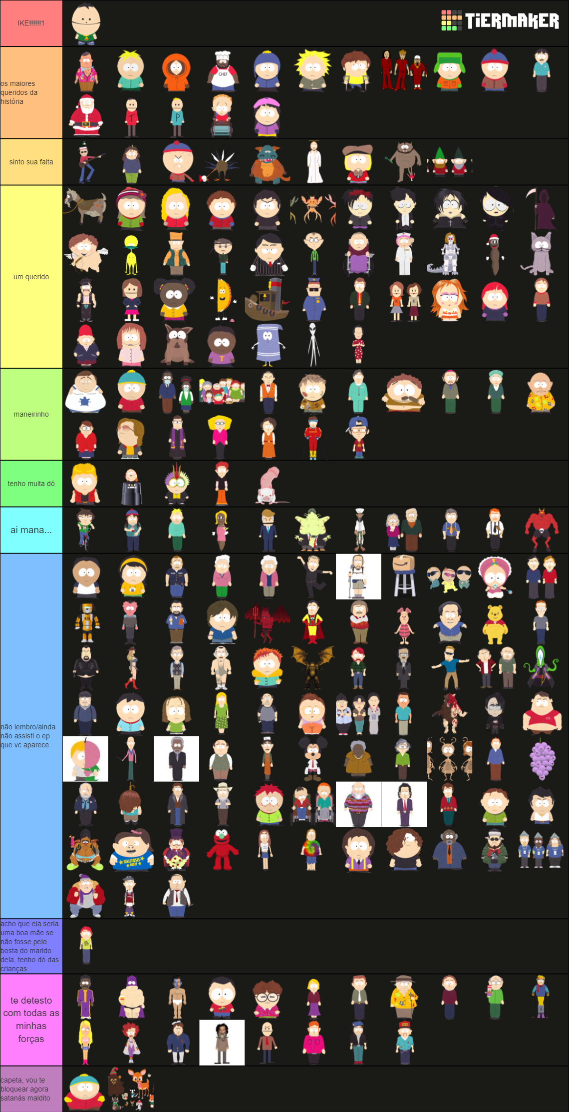 South Park Character Rankings Tier List (Community Rankings) - TierMaker