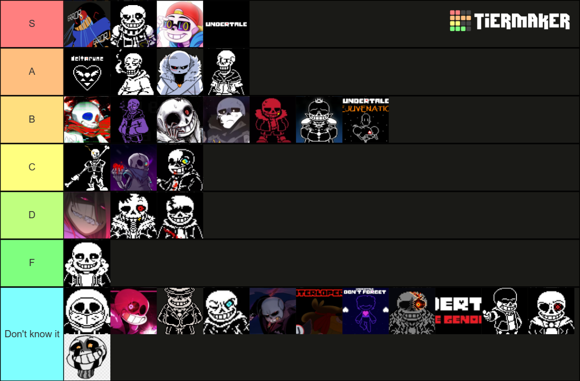 Undertale AU Tier List (Community Rankings) - TierMaker