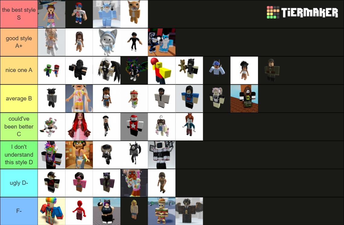 Roblox styles list