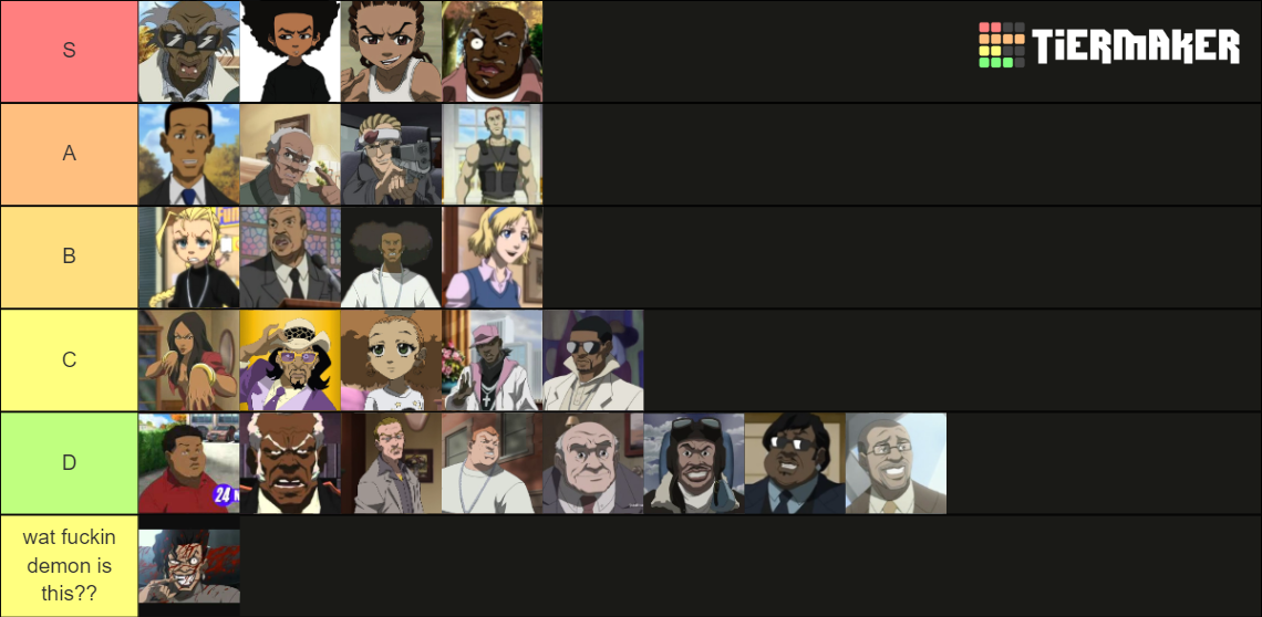 Boondocks Characters Tier List Rankings) TierMaker