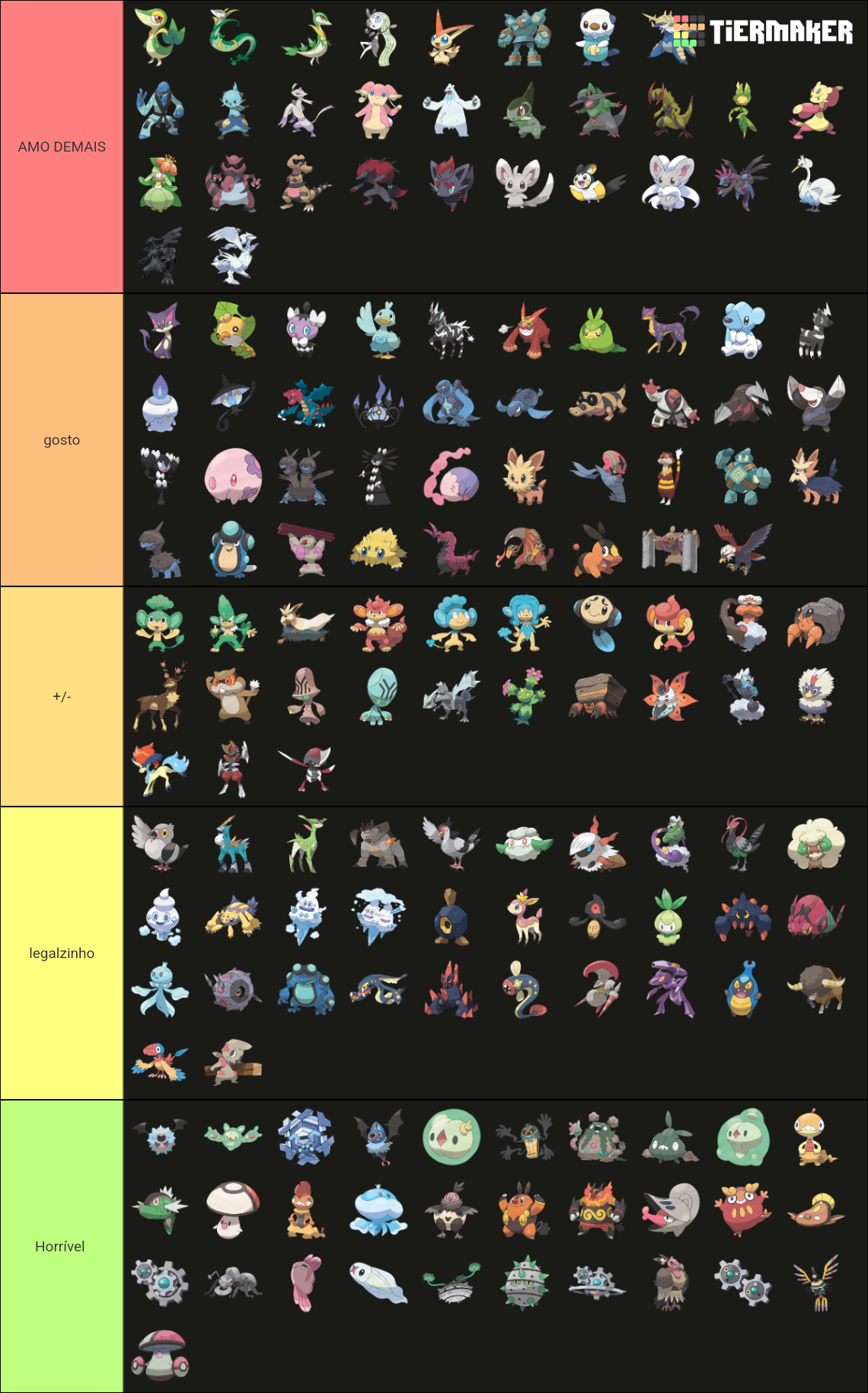 All Gen 5 Pokemon (Unova) Tier List (Community Rankings) - TierMaker