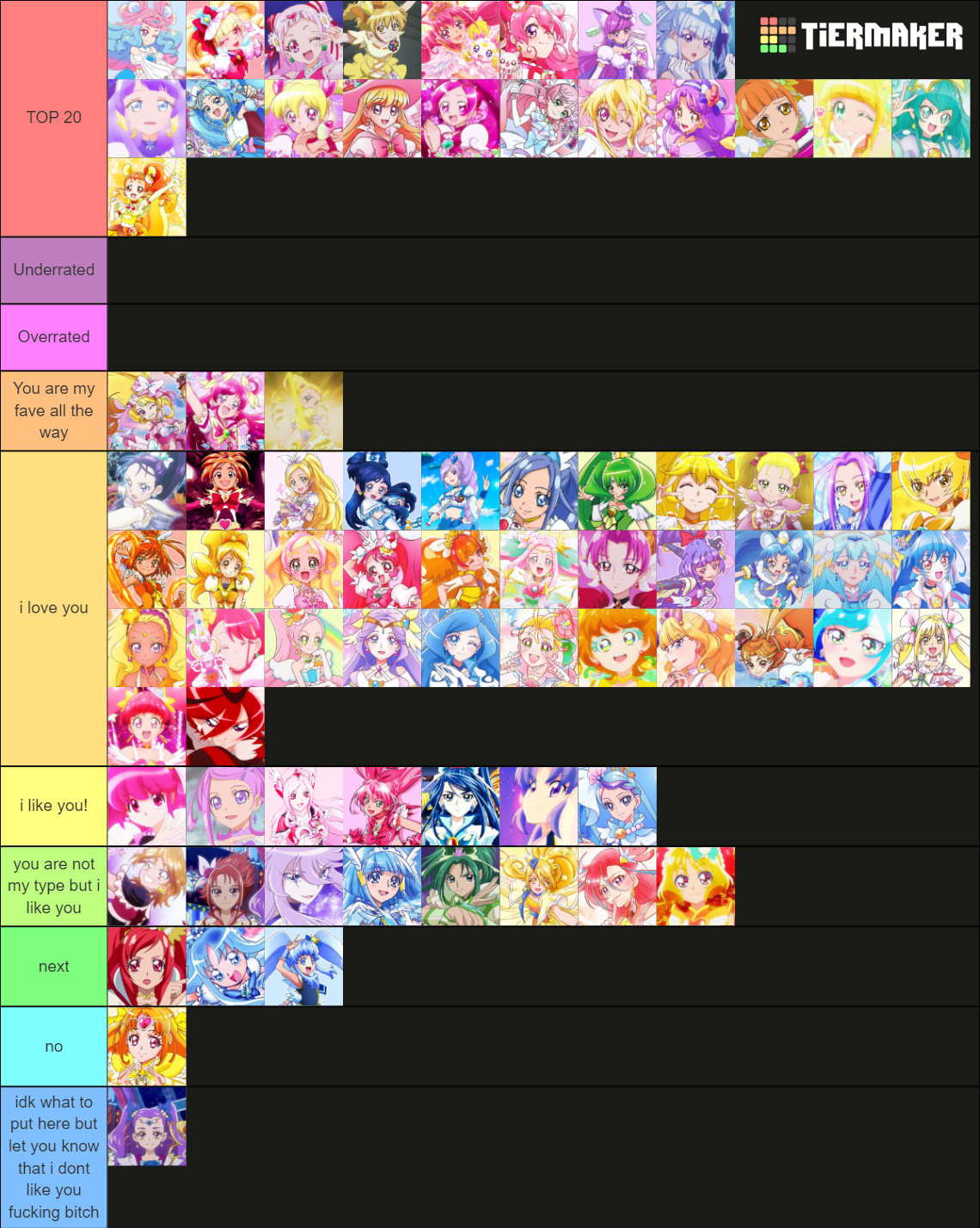 Precure Characters (Cure Black to Cure Butterfly) Tier List (Community ...