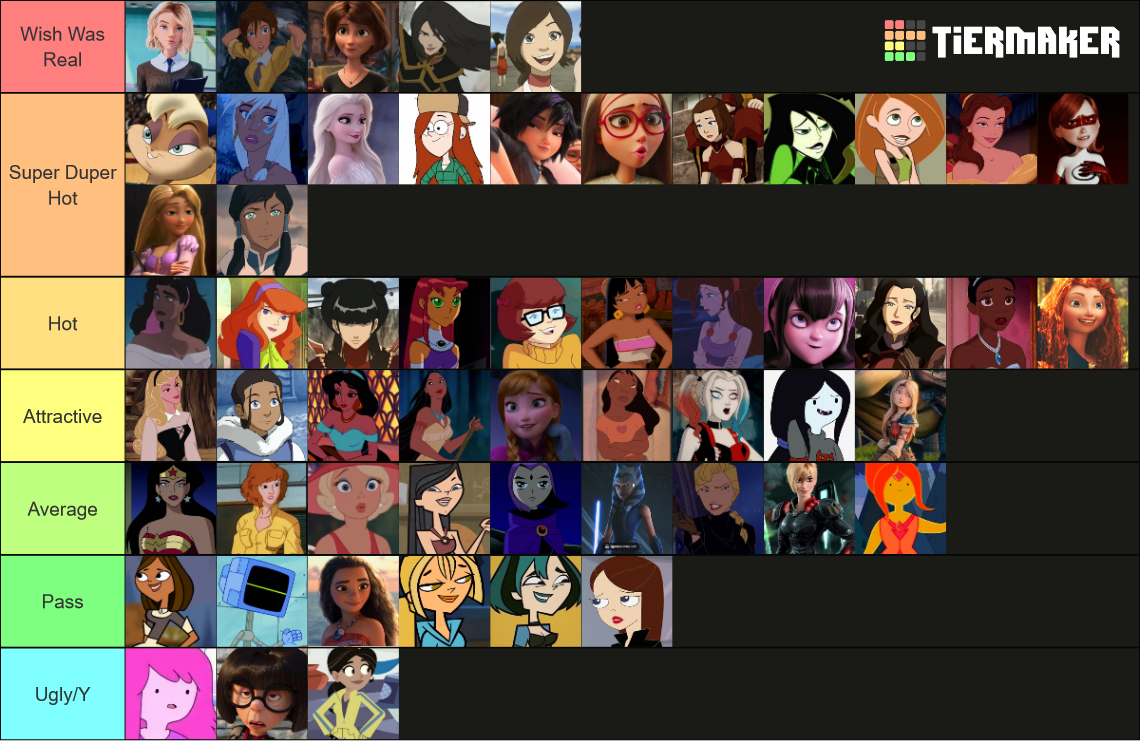 Actually hot cartoon baddies Tier List (Community Rankings) - TierMaker