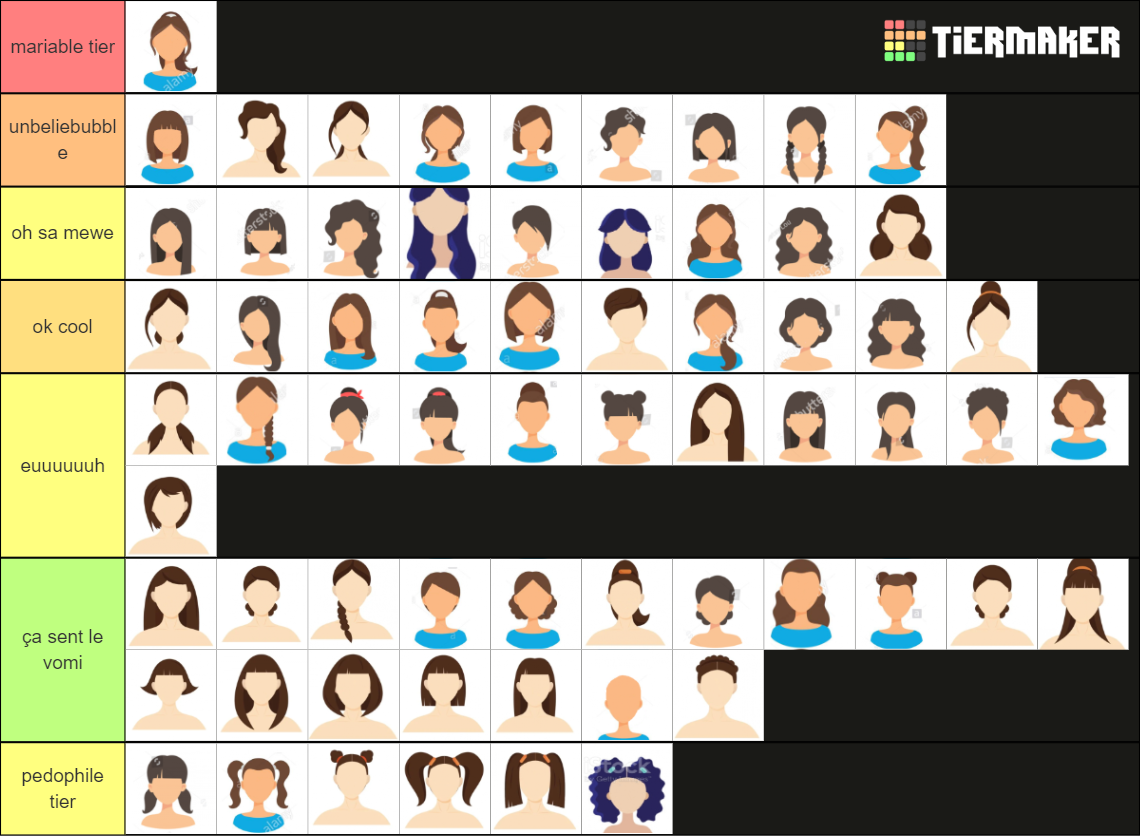 Types of women hairstyles 3.0 Tier List (Community Rankings) - TierMaker